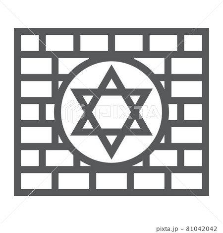 Kotel line icon, religion and judaism, jewish wall sign, vector graphics, a linear pattern on a white background. 81042042