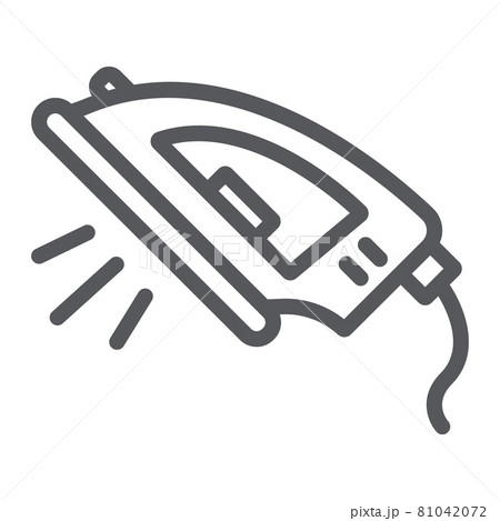 Iron line icon, electronics and device, home appliance sign, vector graphics, a linear pattern on a white background. Iron line icon, electronics and device, home appliance sign, vector graphics, a linear pattern on a white background. 81042072