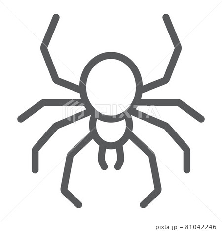 Spider line icon, spooky and animal, arachnid sign, vector graphics, a linear pattern on a white background. Spider line icon, spooky and animal, arachnid sign, vector graphics, a linear pattern on a white background. 81042246