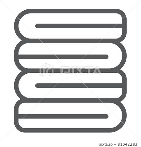 Folded clothes line icon, laundry and wash, folded towels sign, vector graphics, a linear pattern on a white background. Folded clothes line icon, laundry and wash, folded towels sign, vector graphics, a linear pattern on a white background. 81042283