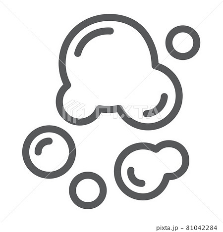 Soap bubbles line icon, laundry and wash, water bubble sign, vector graphics, a linear pattern on a white background. Soap bubbles line icon, laundry and wash, water bubble sign, vector graphics, a linear pattern on a white background. 81042284