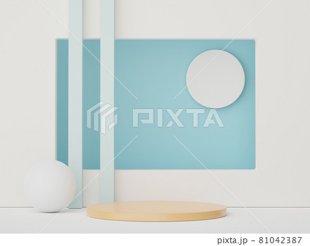 3d render display podium for product and cosmetic presentation. Minimal scene for advertising. Abstract clean background for web banner and mock up. simple geometric shapes. 81042387