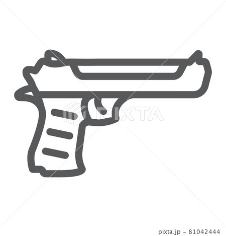 Desert eagle gun line icon, army and weapon, handgun sign, vector graphics, a linear pattern on a white background. 81042444