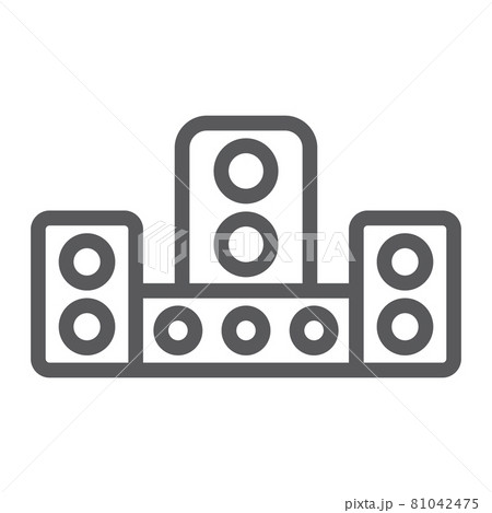 Audio system line icon, technology and device, sound system sign, vector graphics, a linear pattern on a white background. 81042475