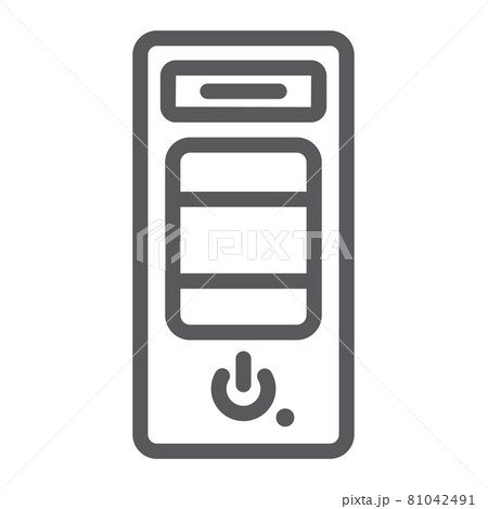 System unit line icon, hardware and device, case for the computer sign, vector graphics, a linear pattern on a white background. 81042491