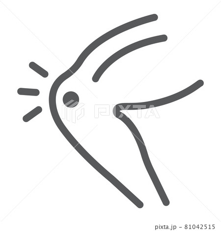 Knee pain line icon, orthopedic and medical, leg injury sign, vector graphics, a linear pattern on a white background. 81042515