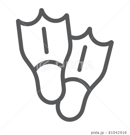 Diving flippers line icon, tourism and diving, swimming flippers sign vector graphics, a linear icon on a white background, eps 10. 81042916
