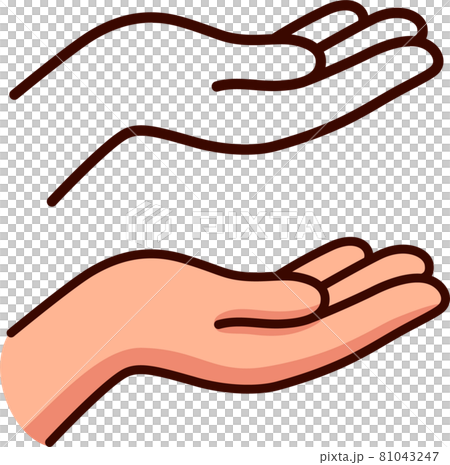 Cartoon empty holding hand gesture Cartoon empty holding hand gesture 81043247