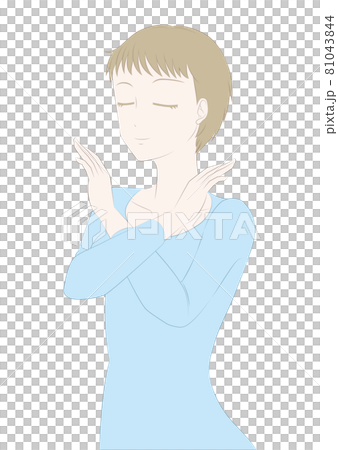 Female beauty illustration material ponytail 81043844