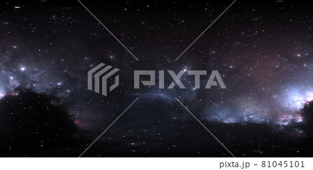 360 degree space background with nebula and stars, equirectangular projection, environment map. HDRI spherical panorama. 360 degree space background with nebula and stars, equirectangular projection, environment map. HDRI spherical panorama. 81045101