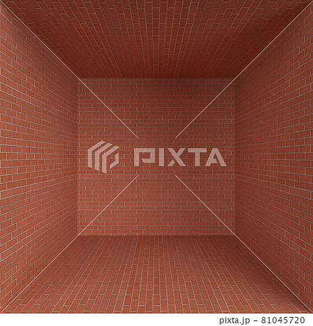 ブロックで作られた立方体の部屋空間素材のイラスト素材