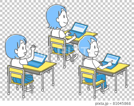 孩子們使用平板電腦上課 81045868