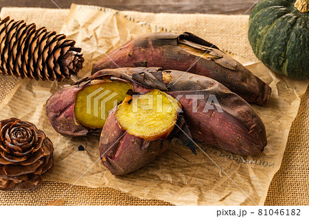 秋の味覚　石焼き芋 81046182