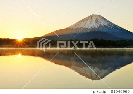 富士山と初日の出 81046969
