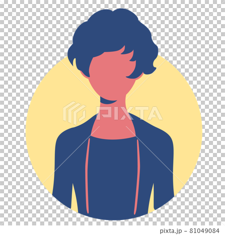 Silhouette male simple circle icon 81049084