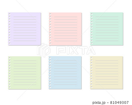イラスト素材 カラフルなノート メモセットのイラスト素材