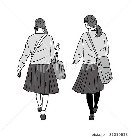 テストの帰り道のイラスト素材
