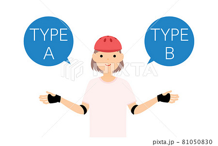 AとBを比較をする女の子のスケーター AとBを比較をする女の子のスケーター 81050830