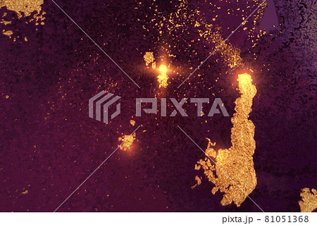 Abstract Tyrian purple and gold alcohol ink pattern with marble texture Abstract Tyrian purple and gold alcohol ink pattern with marble texture 81051368