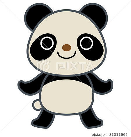 立ちポーズ 動物 イラスト ライン パンダ02のイラスト素材 立ちポーズ 動物 イラスト ライン パンダ02のイラスト素材