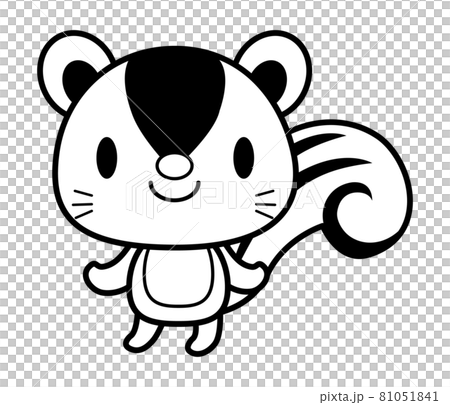 站立姿勢動物插畫【黑線】松鼠03 站立姿勢動物插畫【黑線】松鼠03 81051841