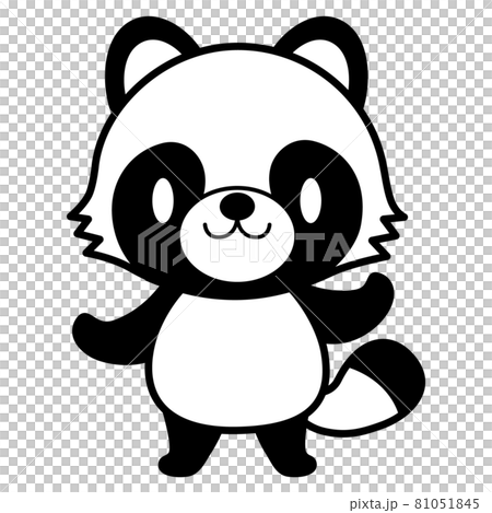 站立姿勢動物插畫【黑線】狸貓03 站立姿勢動物插畫【黑線】狸貓03 81051845