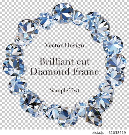 Brilliant cut diamond frame with sample letters Vector cutout 81052519
