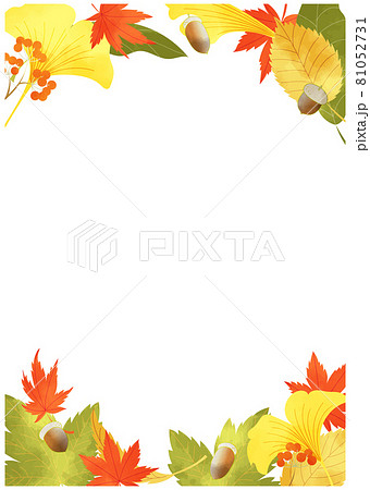 秋の植物背景 水彩風のイラスト素材