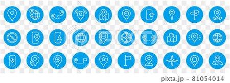 Location icons set. Navigation icons. Map pointer  81054014