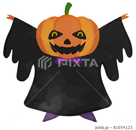ハロウィン 笑顔のかわいいジャックオーランタンのイラストのイラスト素材