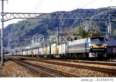 東海道本線を走るEF6630コンテナ貨物列車 東海道本線を走るEF6630コンテナ貨物列車 81056479