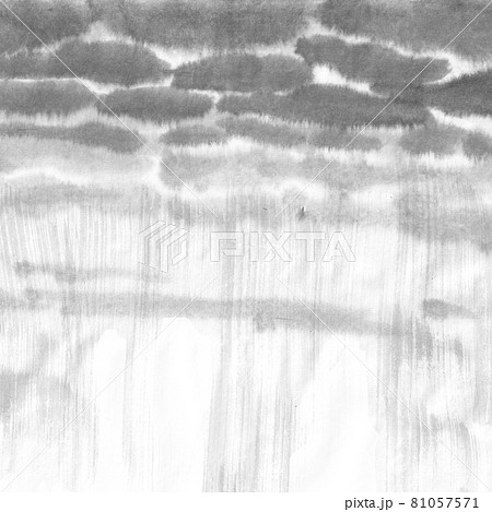 雨の背景のモノクロイラスト（墨の手描きイラスト）のイラスト素材