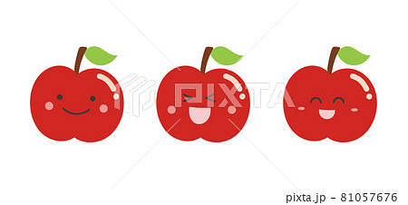 りんご 顔パーツのイラスト素材