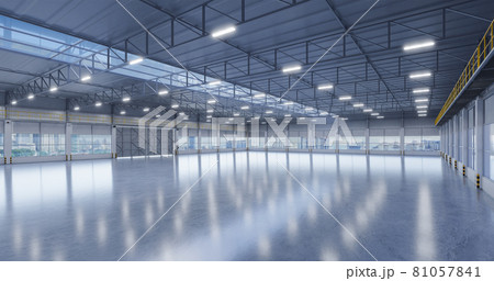 3D Industrial building warehouse interior 81057841