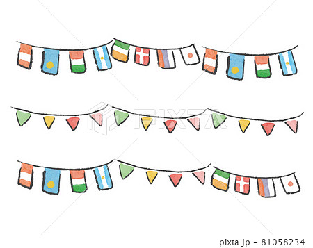 カラフルなフラッグ ガーランドのイラストのイラスト素材 カラフルなフラッグ ガーランドのイラストのイラスト素材
