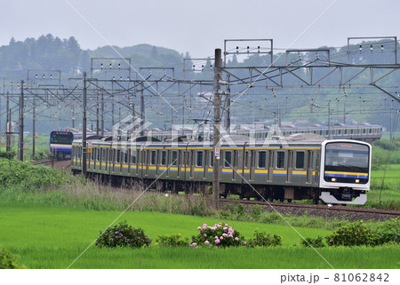総武本線　佐倉－物井　JR東日本　209系2100番台　C604編成（幕張） 81062842