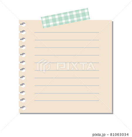 イラスト素材 マスキングテープが付いたシンプルなメモ ノートのイラスト素材