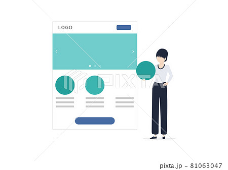 ホームページ・ウェブサイト制作のイラスト素材 81063047