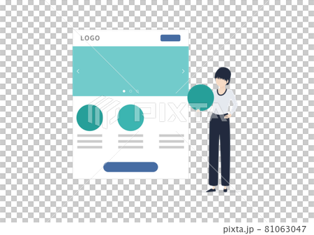 ホームページ・ウェブサイト制作のイラスト素材 81063047