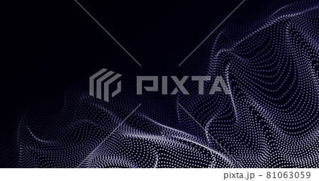 Wave Design Element Array of Glowing Dots Wave Shape Floating Wave Design Element Array of Glowing Dots Wave Shape Floating 81063059