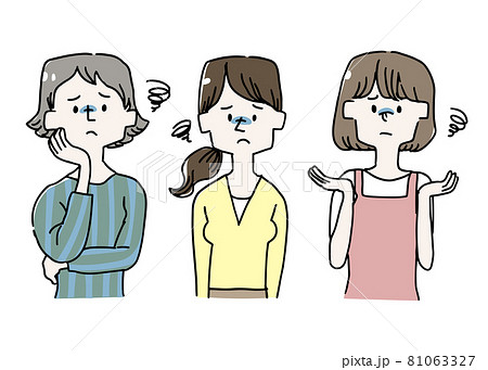 がっかりしている女性セット がっかりしている女性セット 81063327