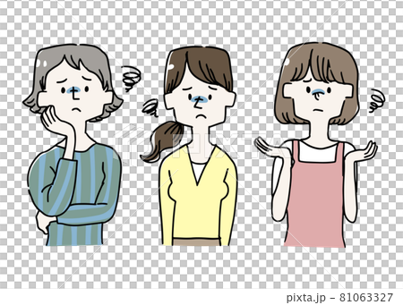 がっかりしている女性セット がっかりしている女性セット 81063327