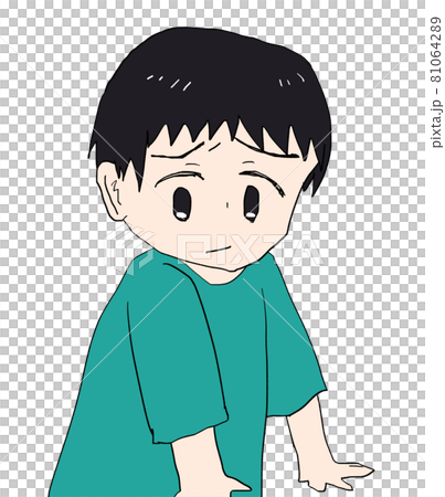 がっかりした表情の黒髪の子供 81064289