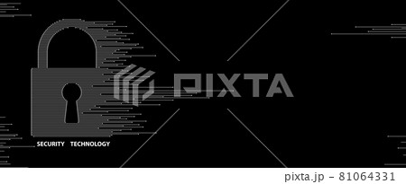 internet digital security technology concept for business background. Lock on circuit board 81064331