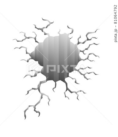Crack after earthquake. Hole in ground and destruction crack. Dry earth cracking or destruction hole. Isolated vector. Cracked surface Crack after earthquake. Hole in ground and destruction crack. Dry earth cracking or destruction hole. Isolated vector. Cracked surface 81064792