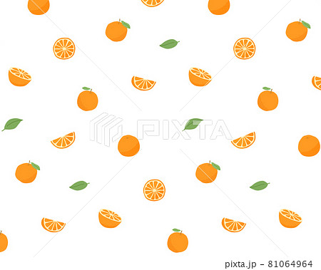 オレンジのシームレスパターン 背景 模様 フルーツ 果物 イラスト ミカン 壁紙 シトラスのイラスト素材