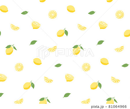 レモンのシームレスパターン 背景 模様 フルーツ 果物 イラスト かわいい 壁紙 シトラスのイラスト素材