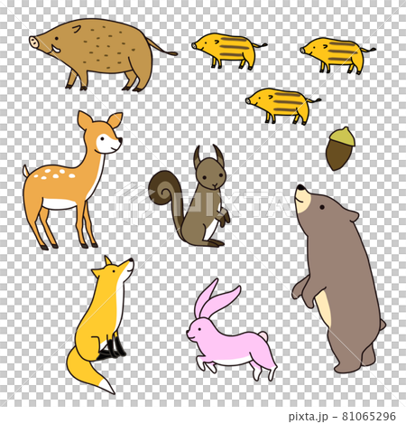 森の動物たちのイラスト集のイラスト素材