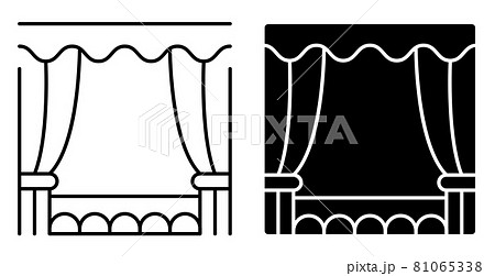 Linear icon. Seats in auditorium at theater or concert. Simple black and white vector isolated on white background Linear icon. Seats in auditorium at theater or concert. Simple black and white vector isolated on white background 81065338