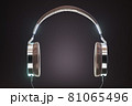 Retro headphones. 3d render illustration 81065496